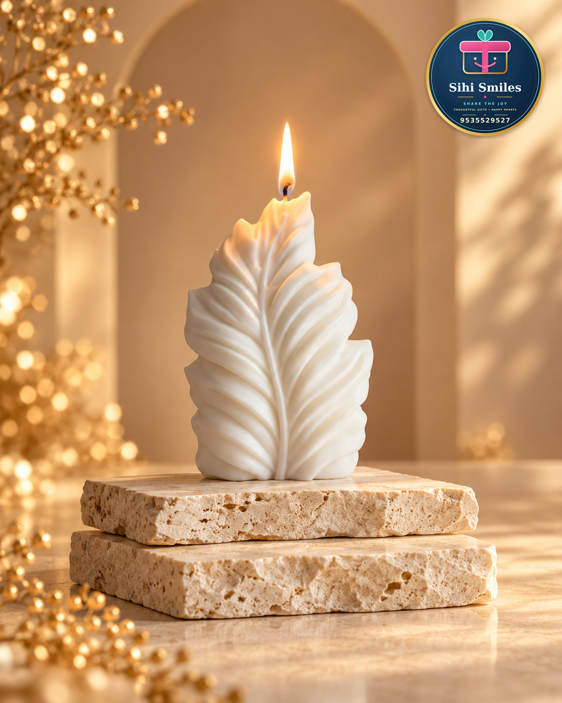 Serene Leaf Candle